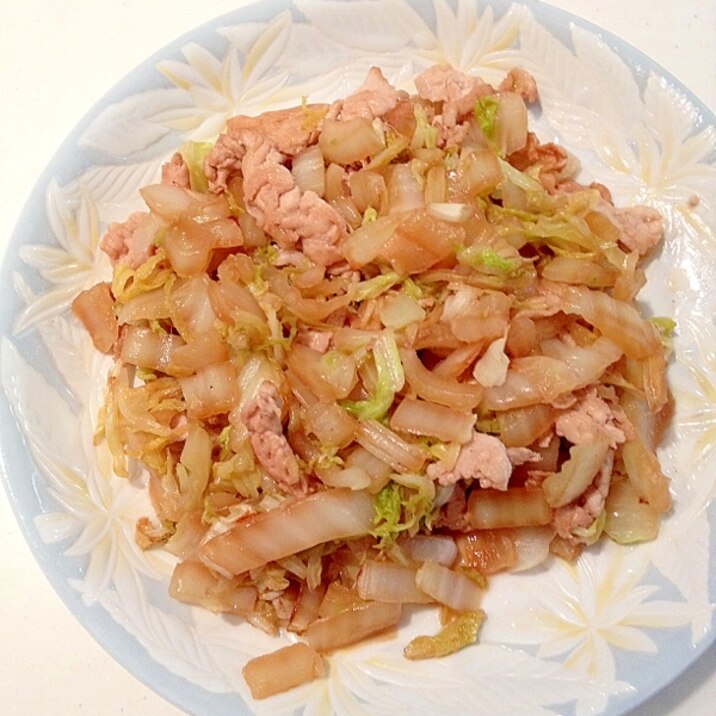 余った豚しゃぶ肉と白菜の甘酢炒め